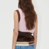V NECKLINE VEST - MULTI STRIPES - Image 2