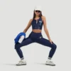 Active bra with zipper navy
