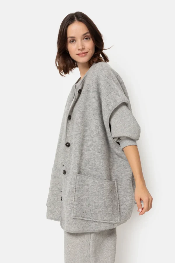 Ines Wooly Oversized Jacket Light Grey - Image 2