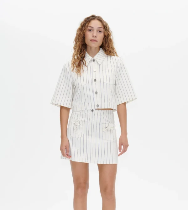 majsa shirt white sand pinstripe