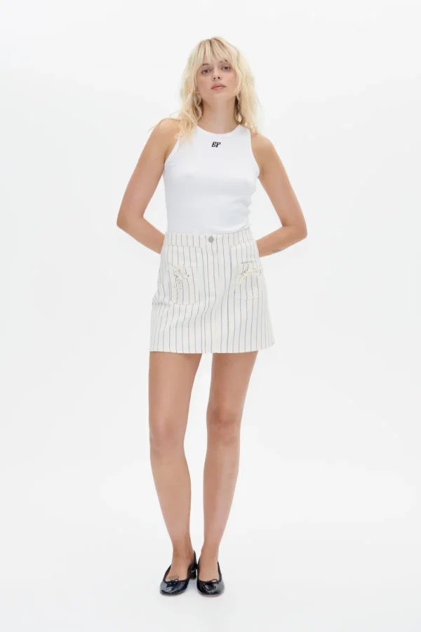saima skirt white sand stripe - Image 2