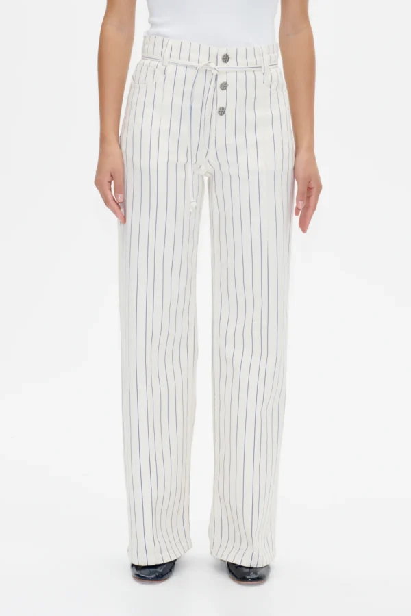 ninia trousers white sand stripe